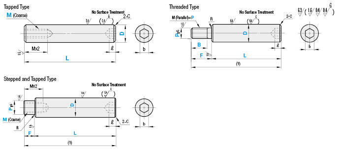 Hexagon Socket Type/Tapped/Threaded/Stepped and Tapped Type:Related Image