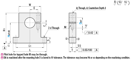 Shaft Supports/T-Shaped/Side Slit:Related Image