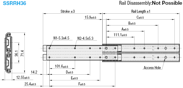 Telescopic Slide Rails/Two-Step Heavy Load/Stainless Steel Type:Related Image