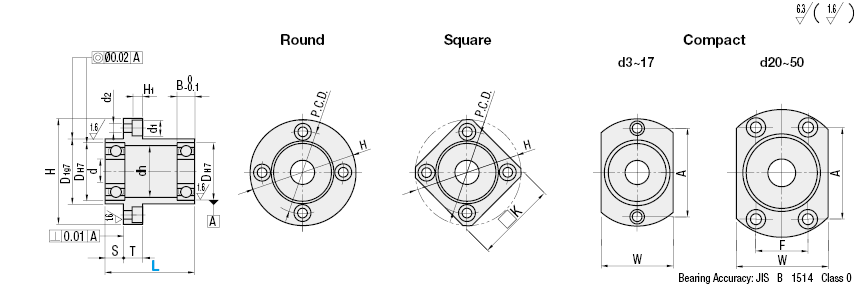 Standard Length/Double Bearings with Pilot/Unretained:Related Image