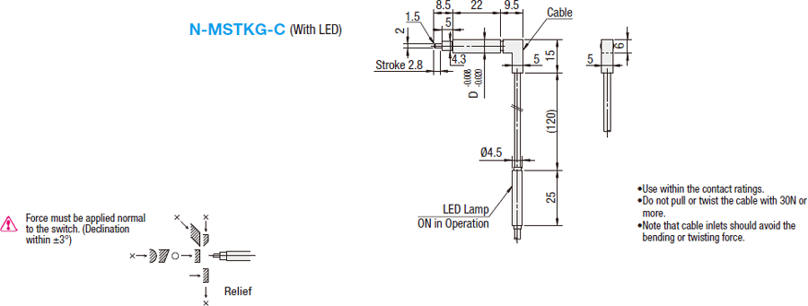 Contact Switches/L-Shaped Cylinder Type With LED:Related Image