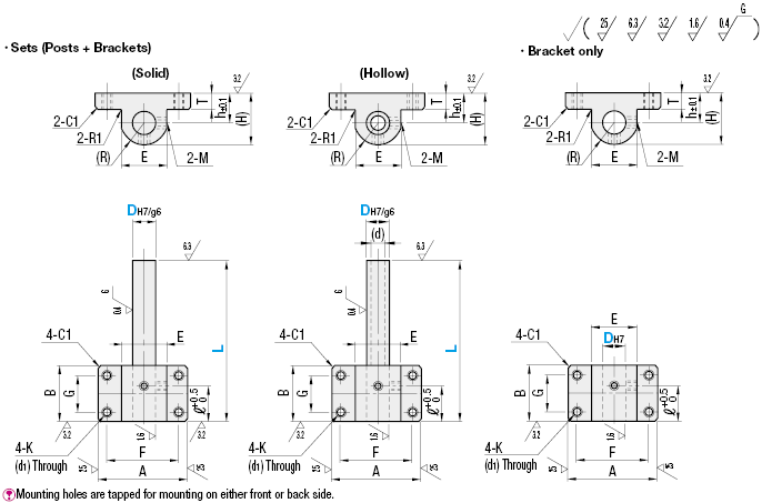 Brackets for Stands- Side Mounting Compact:Related Image