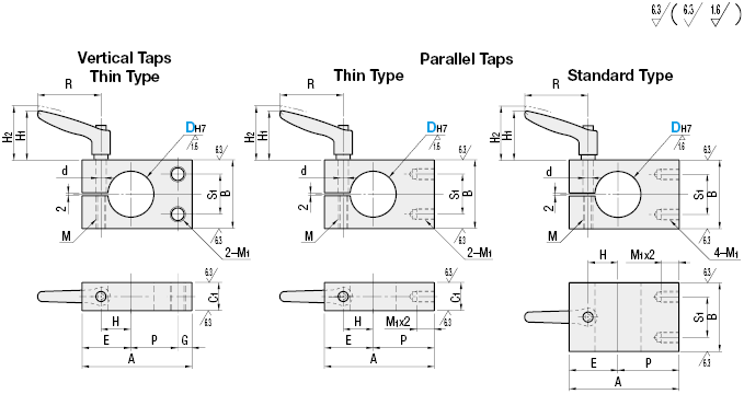 Parallel Tapped/Clamp Lever:Related Image
