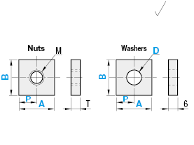 Square Washers&Nuts with One Clearance Hole:Related Image