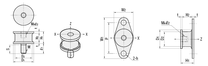 Antivibration Rubber Mounts/One End Tapped/One End Stopper Plate:Related Image