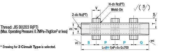 Piping Manifolds/Tapped Sockets/Outlets 2 Rows 180Deg./2 Inlets:Related Image