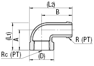 Low Pressure Fittings/90 Deg. Elbow/Threaded and Tapped:Related Image
