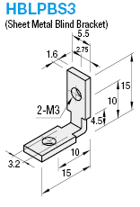 Blind Brackets for Aluminum Extrusions 15 mm Square:Related Image