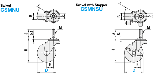 Casters/Stainless Steel/Screw-in Type:Related Image