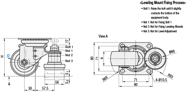 Casters with Adjustment Pads/Heavy Load Type:Related Image