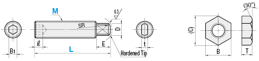 Adjusting Stopper Screws/L Selectable/Fine Thread:Related Image