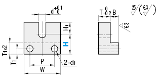 Blocks for Adjusting Bolts/Side Mounting Type/L-Shaped/H Selectable:Related Image
