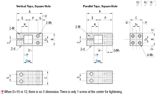 Square Hole/Perpendicular Tapped:Related Image