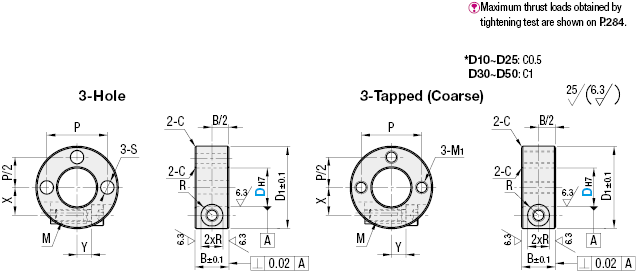 Shaft Collars/Insert Lock Type/3 Holes/ Threads:Related Image