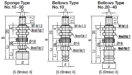 Vacuum Fittings/Sponge/Bellows/Spring Type/T-Shape:Related Image