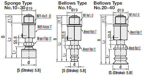 Vacuum Fittings/Sponge/Bellows/Direct Mount Spring Type/S-Shape:Related Image