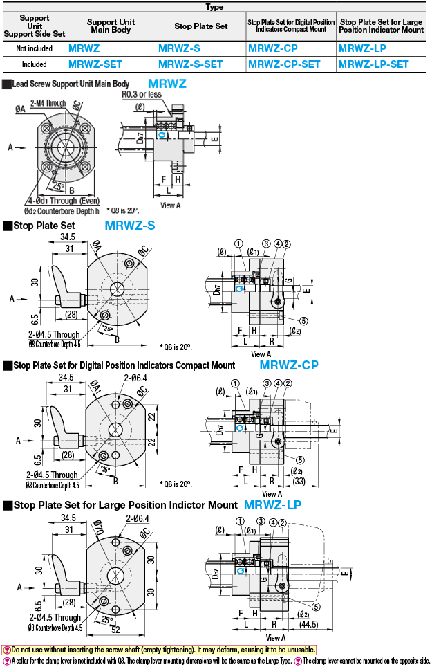 Lead Screw Support Units/Round/Fixed Side Radial Bearing Type:Related Image