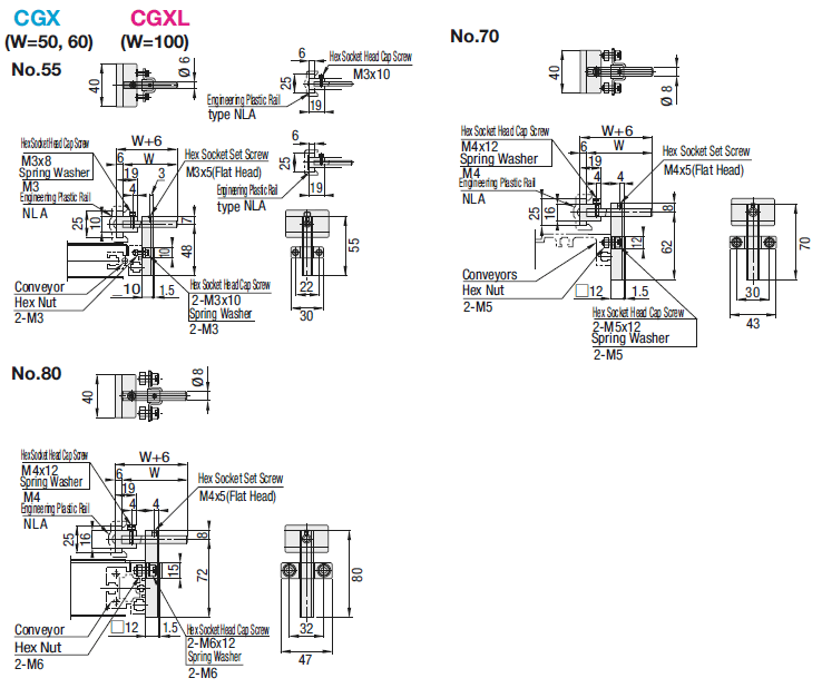 Conveyor Engineering Plastic Guide Rail Brackets/Standard Type:Related Image