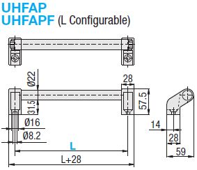 Offset Pull Handles with Mounting Plates/Aluminum Tube:Related Image