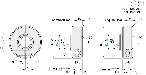 Shaft Collars/For Bearing Mounting/Clamp Type/Compact/Short Shoulder:Related Image