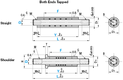 Miniature Ball Bearing Guide Sets/Both Ends Tapped:Related Image