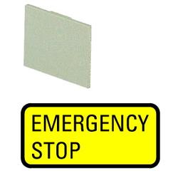 Insert label, yellow, emergency-Stop