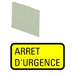 Insert label, yellow, ARRET D'URGENCE