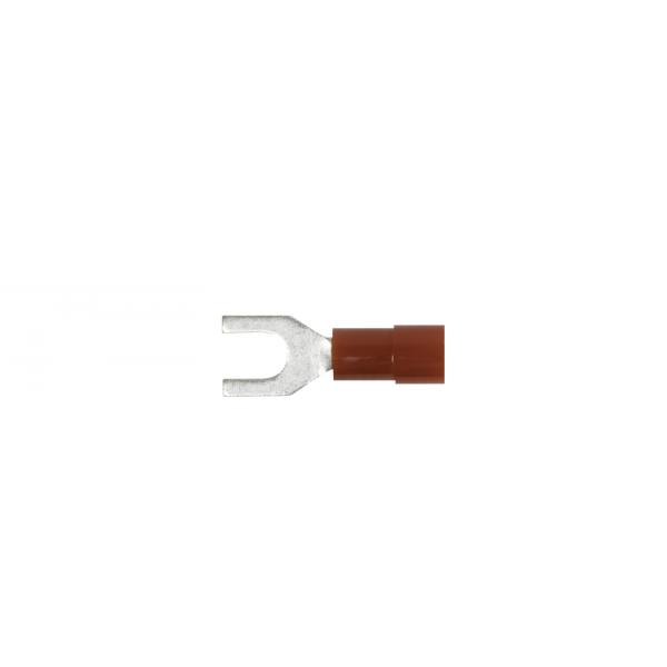 Crimp-Type Cable Socket, Fork-Shaped, Insulated, 100 Units as per DIN