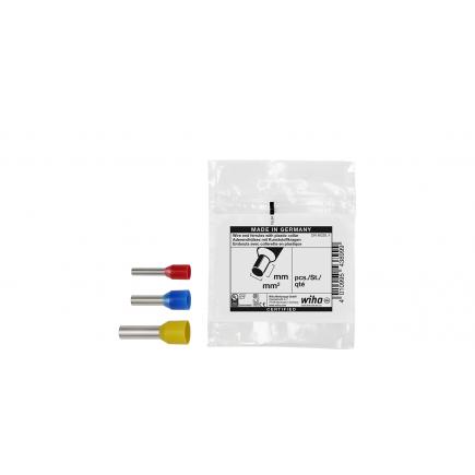 Wire End Sleeves with Plastic Collar Set, 100 Units, Color Code 2 (DE) & DIN