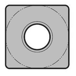 Square 90°, Negative, with Hole SNMM12○○PX "Single-Sided / Rough Cutting, High-Feed"