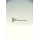 Cup Brush With Miniature Stainless Steel Shaft, Wire Diameter 0.15 mm, Shaft Diameter 3 mm