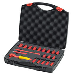 Ratchet Wrench Set Insulated 1/4”, 21 Pieces in Case
