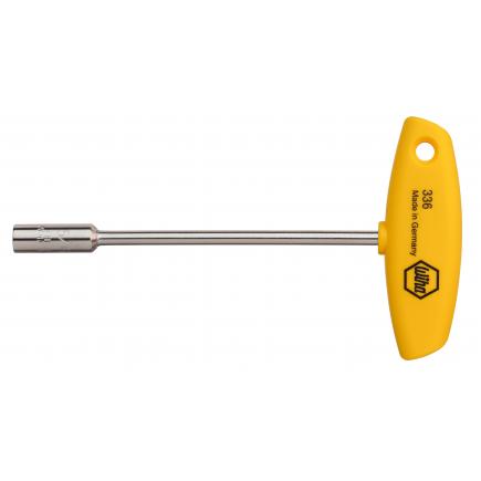 Nut Driver with T-Handle, Hexagon, Inch Design, Brilliant Nickel-Plated