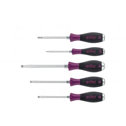 Screwdriver Set MicroFinish®, Slotted, Pozidriv with One-Piece Hexagonal Blade and Solid Steel Cap