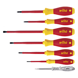 Screwdriver Set SoftFinish® Electric, Slotted, Phillips, 7 Pieces