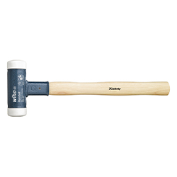 Soft-Faced Hammer Dead-Blow, Very Hard, with Hickory Wooden Handle, Round Hammer Face
