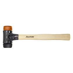 Soft-Faced Safety Hammer, Medium-Soft/Hard, with Hickory Wooden Handle, Round Hammer Face