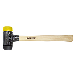 Soft-Faced Safety Hammer, Medium-Soft/Medium-Hard, with Hickory Wooden Handle, Round Hammer Face