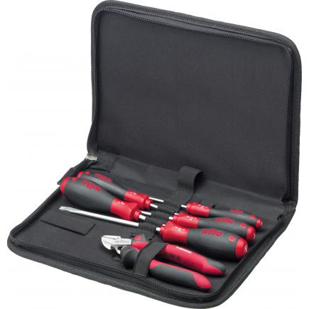 Tool Set Mechanic, Screwdriver, Diagonal Cutters, 7 Pieces in Tool Pouch