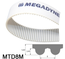 Timing belts / Megalinear / open / profile shape selectable / PUR / steel / MEGADYNE 