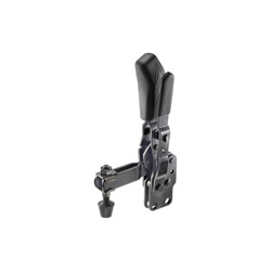6802BS Vertical toggle clamp with safety latch, black