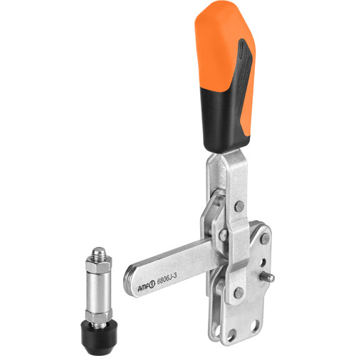 Vertical Toggle Clamp with Orange Handle, 6806J