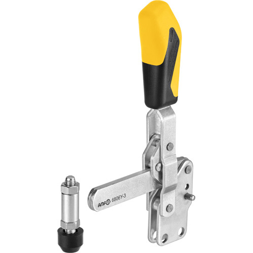 Vertical Toggle Clamp with Yellow Handle, 6806Y