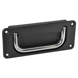 Folding handles with recessed tray