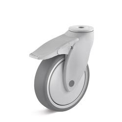 Full plastic Castors with double stop, thermoplastic wheel