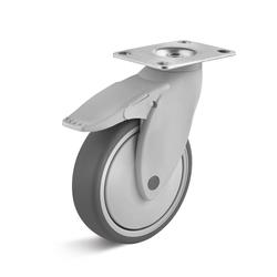 Full plastic Castors with thermoplastic wheel and double stop