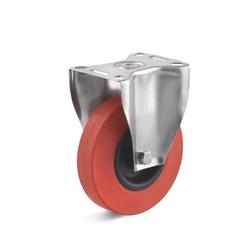 Stainless steel fixed Castors with heat-resistant rubber wheel B-IV-HGK-125-G-ROT