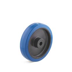 Elastic solid rubber wheel, tread approx. 65 ° Shore A