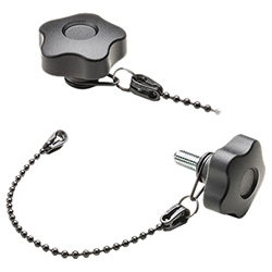 VCT-LP - Lobe knobs -with retaining chain technopolymer