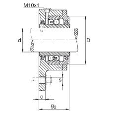 FAG Three-Bolt Square Flange Unit, Gray Cast Iron, Triangular for Cylindrical Bearings